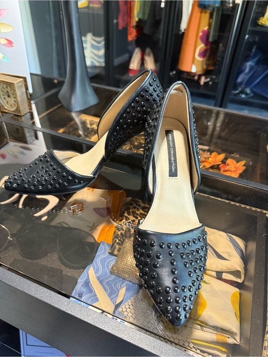 French Connection Shoes - French Connection Black Studded D’orsay styled heels.